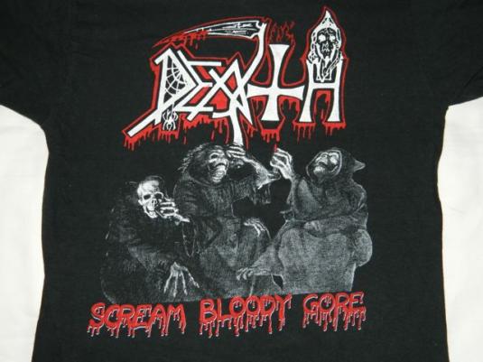 Vintage DEATH 1987 SCREAM BLOODY GORE T-Shirt ORIGINAL