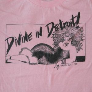 Vintage DIVINE IN DETROIT! 1981 T-SHIRT cult film 80s