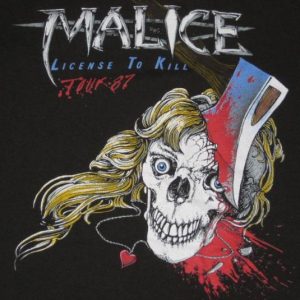 vintage MALICE 1987 LICENSE TO KILL TOUR T-Shirt 80s metal