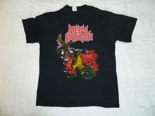 Vintage METAL CHURCH 1989 THE BLESSING Tour T-Shirt | Defunkd
