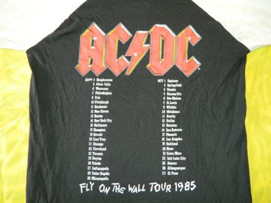 Vintage AC/DC 1985 FLY ON THE WALL TOUR JERSEY T-Shirt 80s