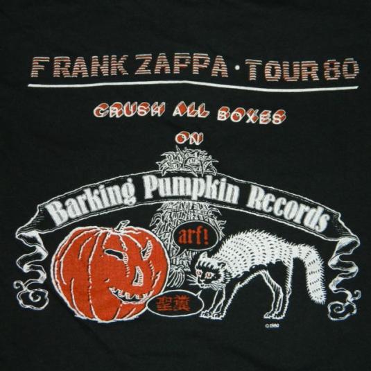 Vintage 1980 FRANK ZAPPA TOUR T-Shirt concert