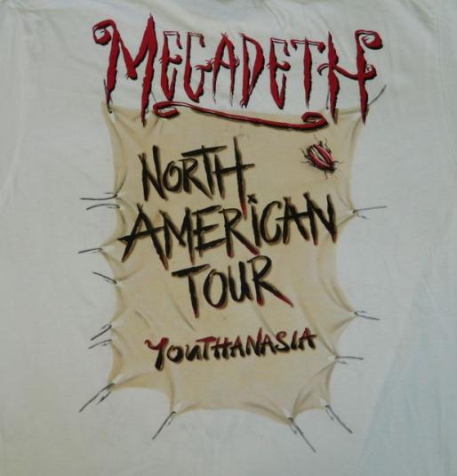 Vintage NOS MEGADETH YOUTHANASIA 1995 TOUR T-Shirt concert
