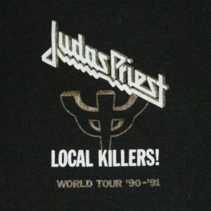 Viintage LOCAL KILLERS! JUDAS PRIEST CREW 1990 TOUR T-Shirt