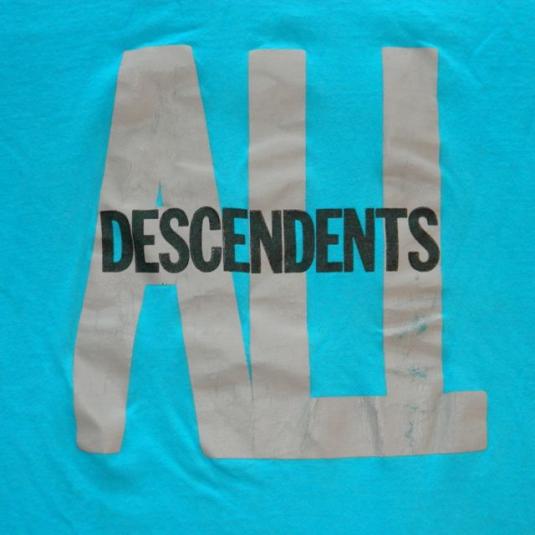 Vintage DESCENDENTS 1987 ALL T-Shirt tour 80s punk milo