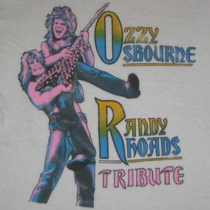 vintage RANDY RHOADS OZZY OSBOURNE 1987 TRIBUTE T-Shirt 80s