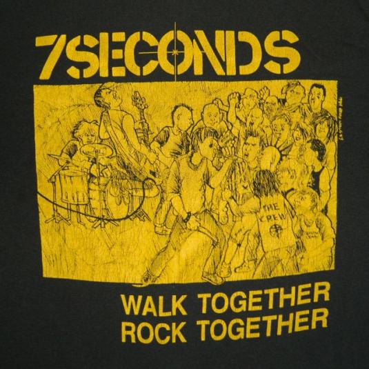 Vintage 1984 7 SECONDS WALK TOGETHER ROCK TOGETHER T-Shirt