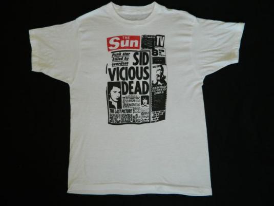 EDDIE ENZYME'S SID VICIOUS T-Shirt vintage 80s the undead