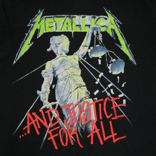 Vintage 1988 METALLICA AND JUSTICE FOR ALL PROMO T-Shirt 80s | Defunkd