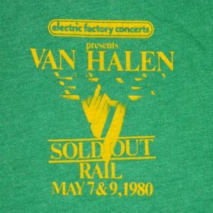 Vintage VAN HALEN 1980 WORKING CREW TOUR T-Shirt concert
