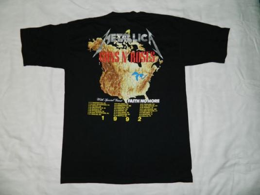 Vintage NOS GUNS N ROSES METALLICA 1992 TOUR T-Shirt XL | Defunkd