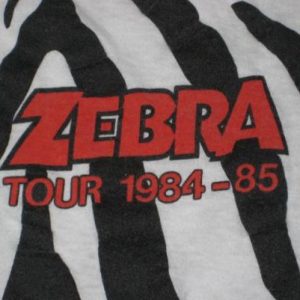 vintage ZEBRA 1984-85 TOUR T-Shirt 80s concert
