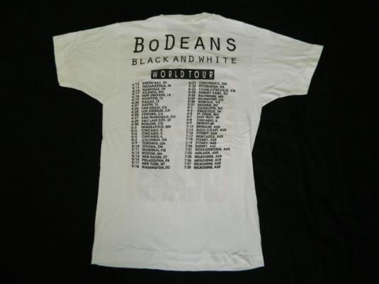 Vintage BODEANS 1991 BLACK AND WHITE TOUR T-Shirt concert