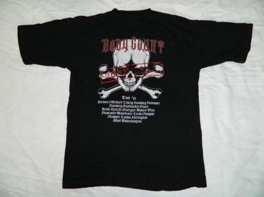 Vintage BODY COUNT 1994 BORN DEAD Tour T-shirt XL concert | Defunkd