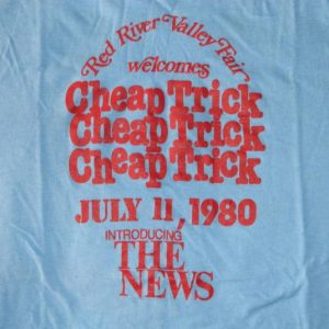 Vintage CHEAP TRICK JULY 11, 1980 SECURITY CONCERT T-Shirt