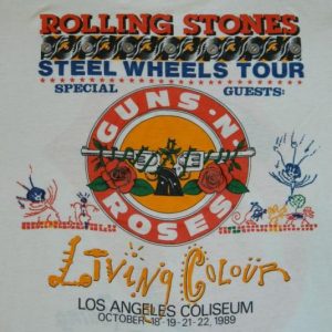 Vintage ROLLING STONES GUNS N ROSES 1989 Tour T-shirt XL