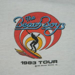 Vintage THE BEACH BOYS 1983 WORLD TOUR JERSEY t-shirt 80s