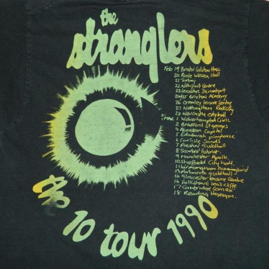 Vintage THE STRANGLERS 1990 THE 10 TOUR T-Shirt concert