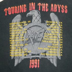Vintage SLAYER TOURING IN THE ABYSS 1991 TOUR T-Shirt