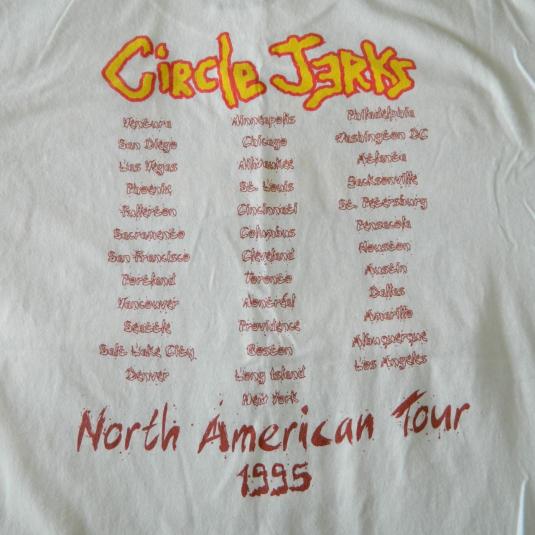 Vintage CIRCLE JERKS 1995 North American Tour T-shirt MINT!