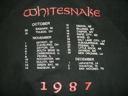 Vintage WHITESNAKE 1987 TOUR SWEATSHIRT concert t-shirt 80s