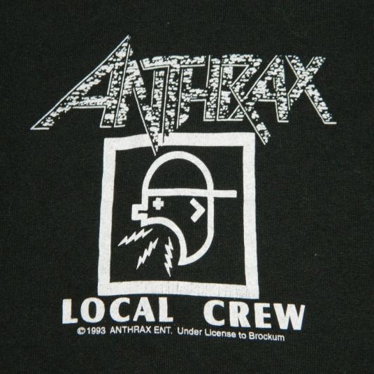 Vintage ANTHRAX LOCAL CREW WHITE NOISE TOUR TANK TOP T-Shirt