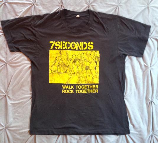 Vintage 7 SECONDS 1984 WALK TOGETHER ROCK TOGETHER T-SHIRT