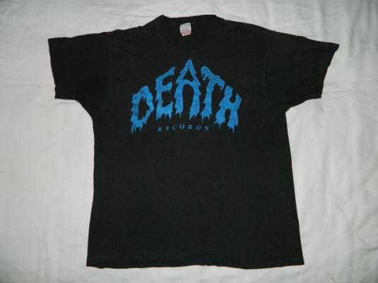 Vintage DEATH RECORDS 80S PROMO T-Shirt CRYPTIC SLAUGHTER
