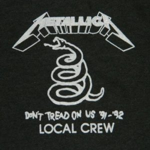 Vintage METALLICA LOCAL CREW 91-92 TOUR T-Shirt xl NOS