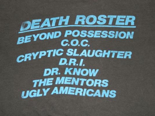 Vintage DEATH RECORDS 80S PROMO T-Shirt CRYPTIC SLAUGHTER