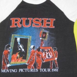 vintage RUSH 1981 MOVING PICTURES TOUR JERSEY T-Shirt 80s