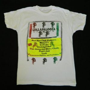 Vintage LOLLAPALOOZA CREW LTD! T-Shirt Red Hot Chili Peppers