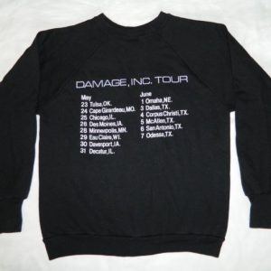 Vintage METALLICA 1986 DAMAGE, INC TOUR SWEATSHIRT t-shirt