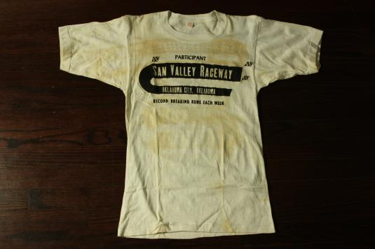 Vintage 50s San Valley Raceway Participant Hot Rod T Shirt