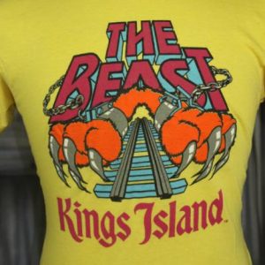 Vintage 80s The Beast Kings Island Roller Coaster T Shirt