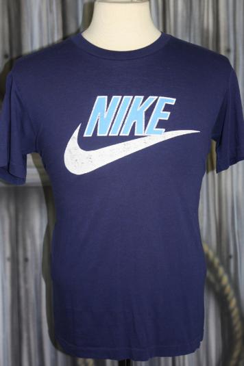 Vintage 80s Nike Swoosh Logo Two Tone T Shirt | Defunkd
