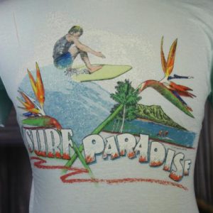 Vintage 80s Surf Paradise Island Burnout T Shirt