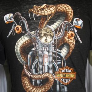 Vintage 80s Harley Davidson Motorcycle Burnout Snake T Shirt