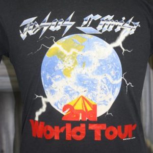 Vintage 80s Jesus Christ 2nd World Tour Black T Shirt