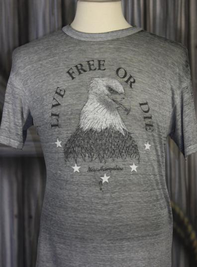 Vintage 80s Live Free or Die Burnout Eagle T Shirt