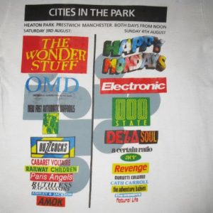 1991 CITIES IN THE PARK VINTAGE T-SHIRT FACTORY RECORDS