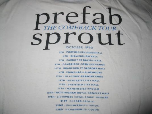 1990 PREFAB SPROUT THE COMEBACK TOUR VINTAGE T-SHIRT
