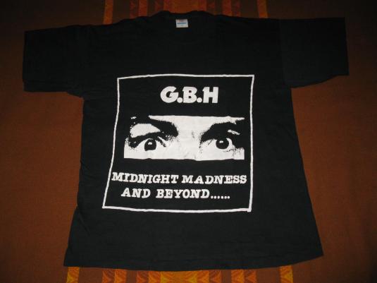 G.B.H. MIDNIGHT MADNESS VINTAGE T-SHIRT PUNK CHARGED GBH | Defunkd