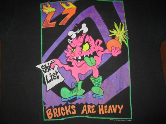 1992 L7 SHIT LIST VINTAGE T-SHIRT BRICKS ARE HEAVY GRUNGE | Defunkd