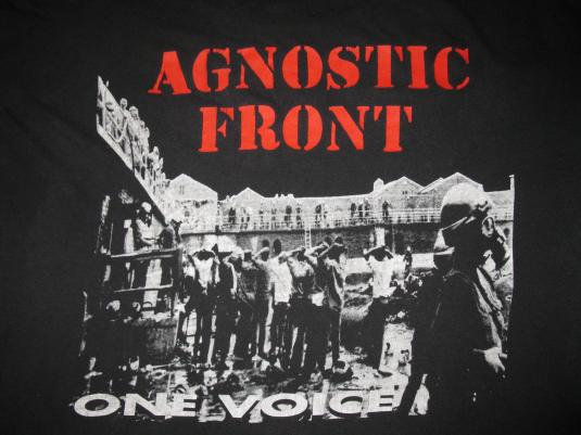 1992 AGNOSTIC FRONT ONE VOICE EURO TOUR VINTAGE T-SHIRT