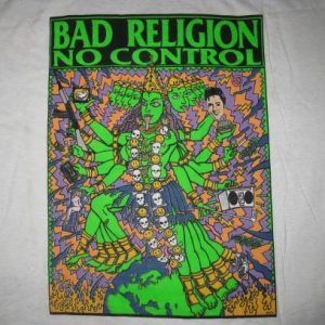 1990 BAD RELIGION NO CONTROL KALI ELVIS VINTAGE T-SHIRT