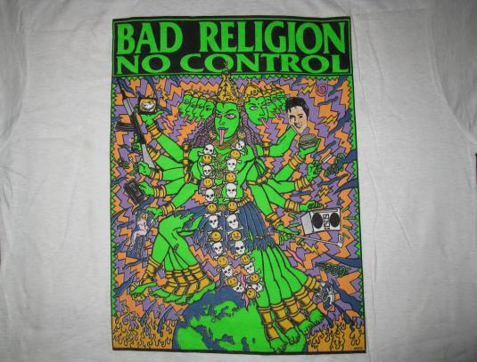 1990 BAD RELIGION NO CONTROL KALI ELVIS VINTAGE T-SHIRT