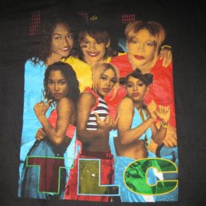 90S TLC VINTAGE T-SHIRT T-BOZ LEFT EYE CHILI HIP HOP