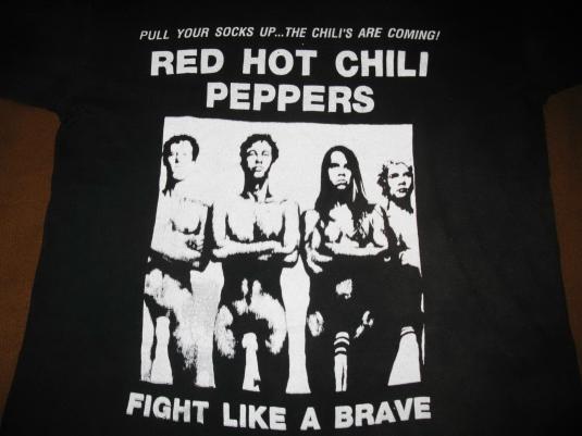 80s RED HOT CHILI PEPPERS FIGHT LIKE A BRAVE VINTAGE T-SHIRT | Defunkd