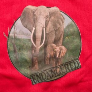 Vintage 90s Endangered Elephants Crewneck Sweatshirt, Lee